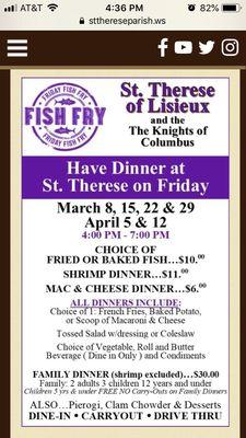 Friday Fish Fry info