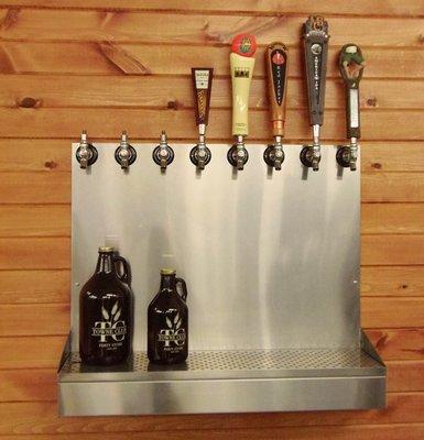 Our brand new Growler station! We fill 32 and 64 ounces with a rotating variety of Michigan brews.