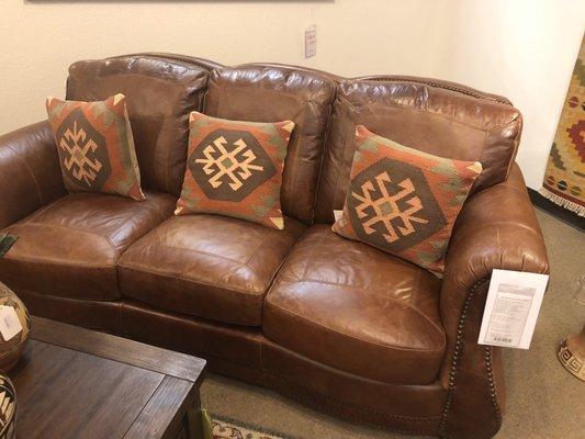 Traditional Leather Sofa