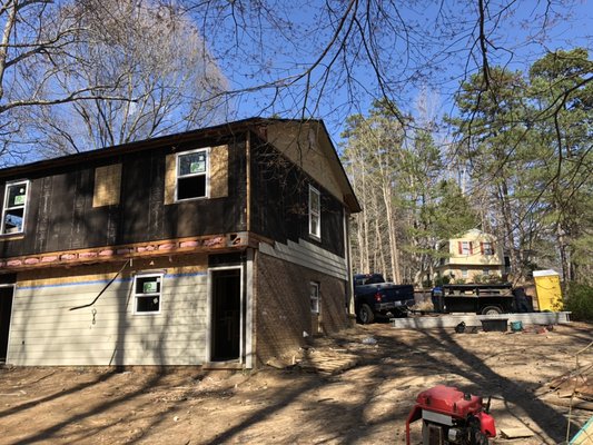 A house we stripped and installed new facial boards ,soffit and hardy board