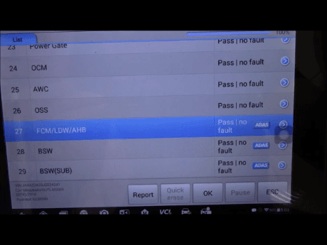 We run a pre and post scan on each vehicle to confirm any trouble codes present and confirm that the system has properly calibrated