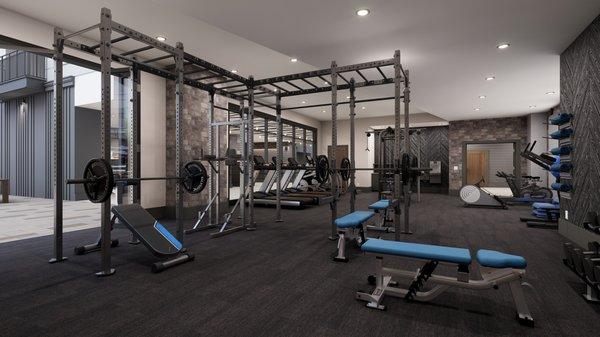 Fitness center with ample equipment