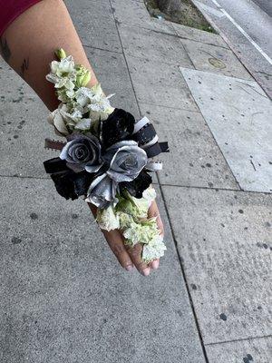 Black and Silver Corsage