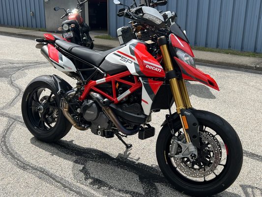 My new Ducati Hypermotard SP at delivery at SSC in Derry, N.H.