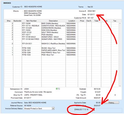 Bed Headers Home unpaid invoice from Josh Bach Limited