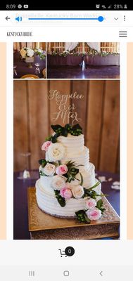 One of our wedding cakes featured in Kentucky Bride Magazine.