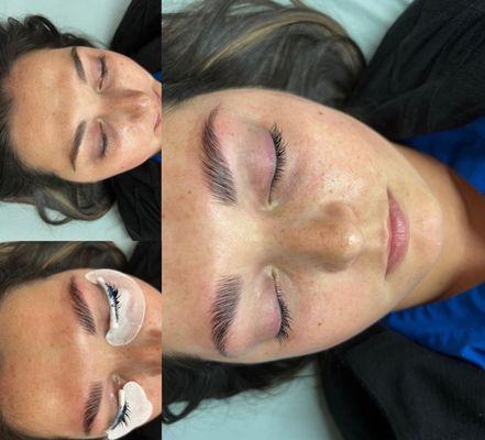 Brow lamination, tint& wax with lash lift and tint