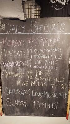 Nice specials, live music, good times.