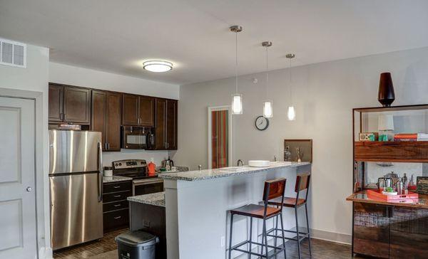 Kitchen with Breakfast Bar and Pantry