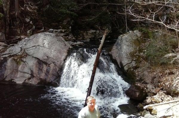 Black river falls on the blue trail.