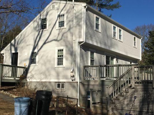 New clapboard siding and PVC trim