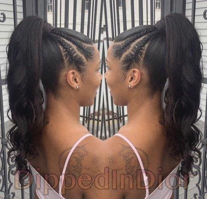 Sleek Ponytail w/ Braids