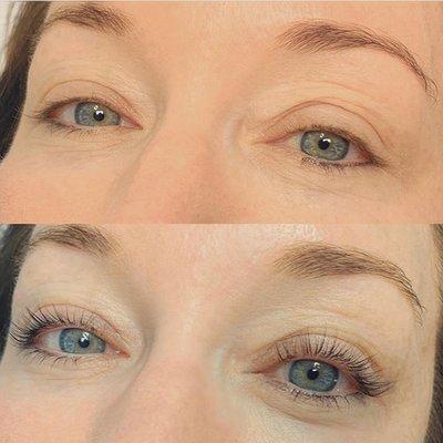 Before + After lash lift and tint