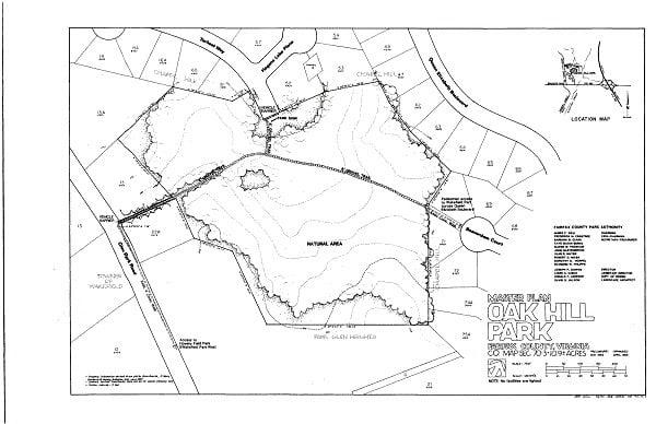 Oak Hill Park Master Plan showing official Trails