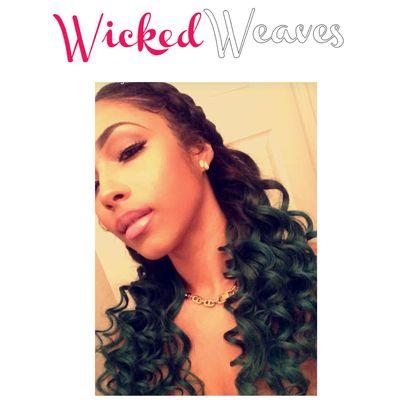 Custom color and wander curls and wicked body wave bundles.