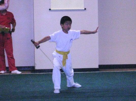 Kevin Fetyko training in sword