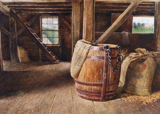 New rerelease of David Armstrong. Mill Barrel. Available at Sora Custom Framing