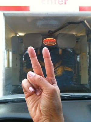 Peace at the car wash!