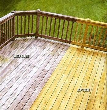 deck cleaning before and after