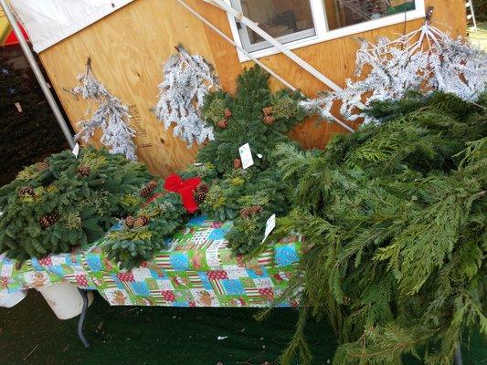 Wreaths of various shapes and sizes