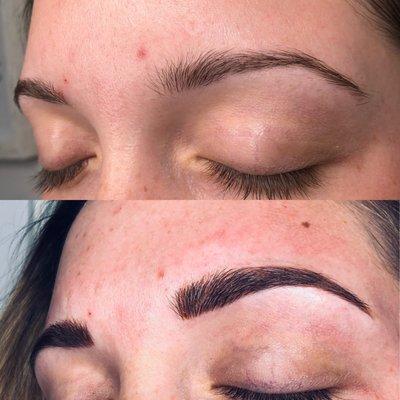 Before and after Microblading