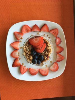 Strawberry chia seed parfait. Organic nutritious and delicious! GF vegan our cafe is 100%! Gluten free