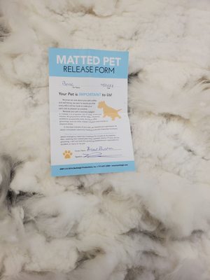 Matted hair with  Release form