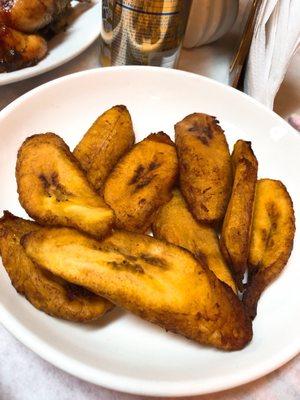 I did not touch these maduros. They were not ripe and should not have been served.