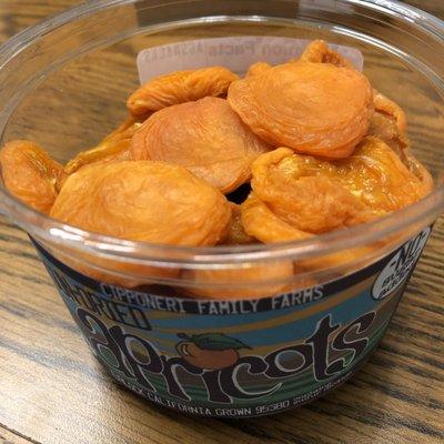 Delicious sun dried apricots sold at SF Civic Center Farmers Market