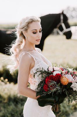 Boho Bridal Makeup & Hair Styling by Lips and Lashes Bridal * Photo by Andrea Godfrey