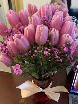 Pink Tulips for congratulations