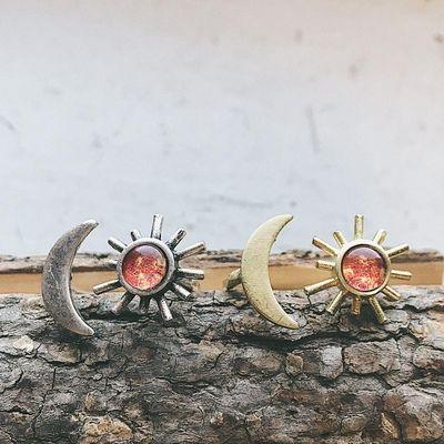 Sun Moon Celestial Rings in Gold and Silver