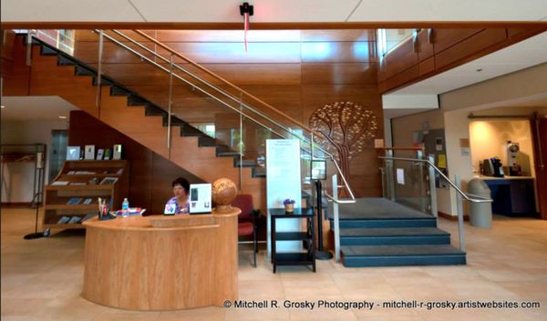 The front lobby stairway