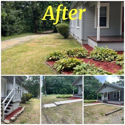 Landscaping this property is ready for its new owners and from the way people stopped once we got done this want last long.