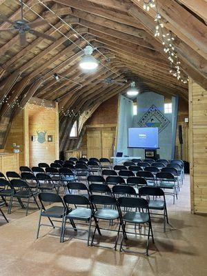 Inside the barn. Nice!