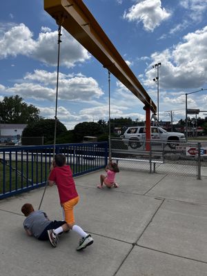 3 kids lifted a car!  Science at its best