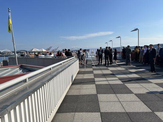 Rooftop wedding/social hour area