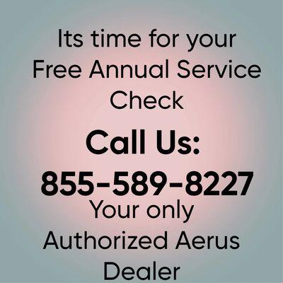 Have you had you free Annual Service Check? Call us to schedule - it's free!