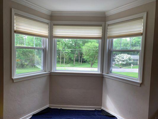 2" Hybrid Pleat Honeycomb shades provide functionality & beauty.