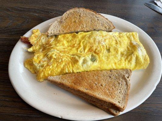 Western omelette with Rye Toast