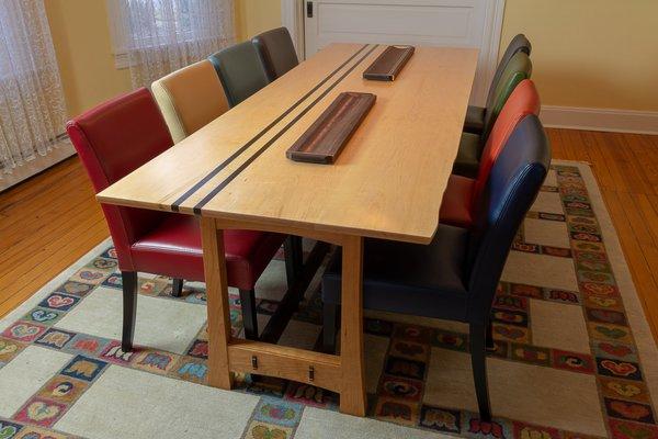 Dining Table in maple and wedge