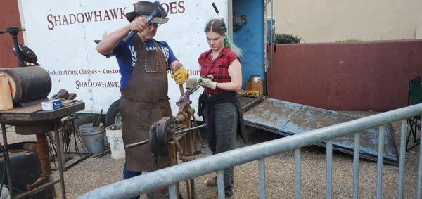 Demonstrations for blacksmithing.