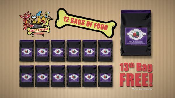 Your 13th bag of food is FREE!