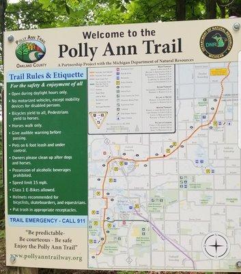 Thorough map for the Oakland County span. The one they had up in Lapeer was pretty bare bones, much like the trail itself.