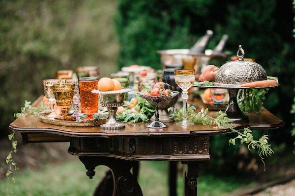 Colorful farm to table buffet