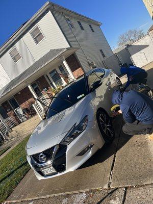 Steven and Joel hard at work making sure they get every last piece of dirt