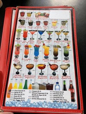 Drink menu