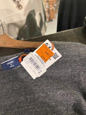 Q: Guess what Price Superdry insisted I pay for this item. A: Retail at US49,95 . No sense could be spoken into their unethical minds.