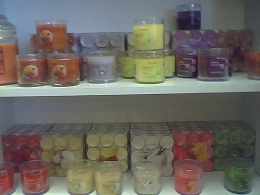 Clean burning candles and tealights.  Assorted fragrances.