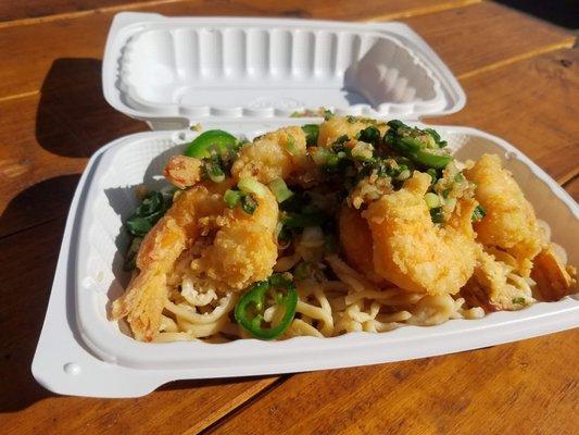 Garlic Noodles w/ Salt & Pepper Shrimp